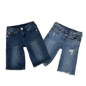 True Religion Bermuda Jean Stretch Shorts Lot Girls 10